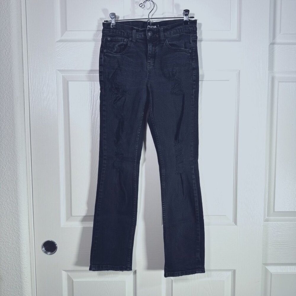 Tilly's RSQ Boys Super Skinny Ripped Black Jeans - Size 14